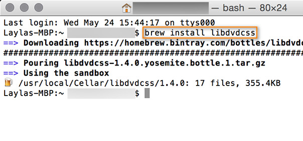 Download and install libdvdcss on Mac