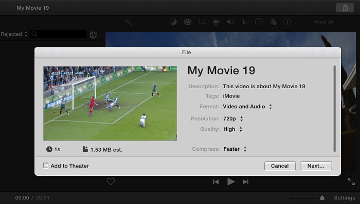Reduce Video File Size Mac iMovie