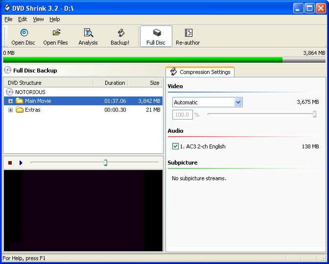 DVD Shrink - DVD copy software for Windows