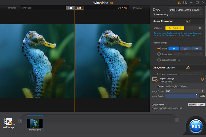 Remove JPEG Artifacts with Winxvideo AI