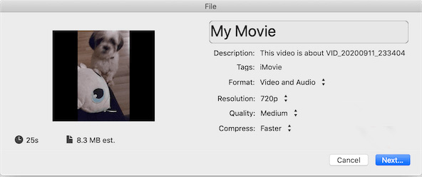 free video compression software for Mac - iMovie