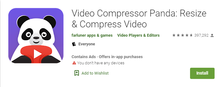 Video Compressor panda app for Android